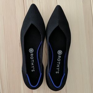 Rothy's Black Pointed Toe Flats Sz 9.5 10
